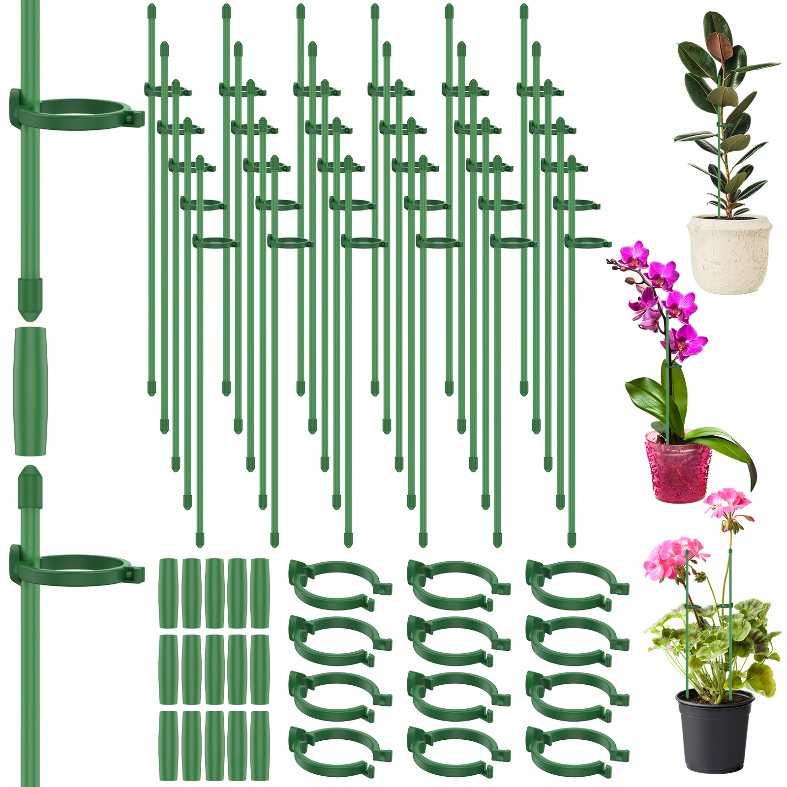 Plastic Pipe Clip - 5/30Pcs Adjustable Plant Support Stakes Plant