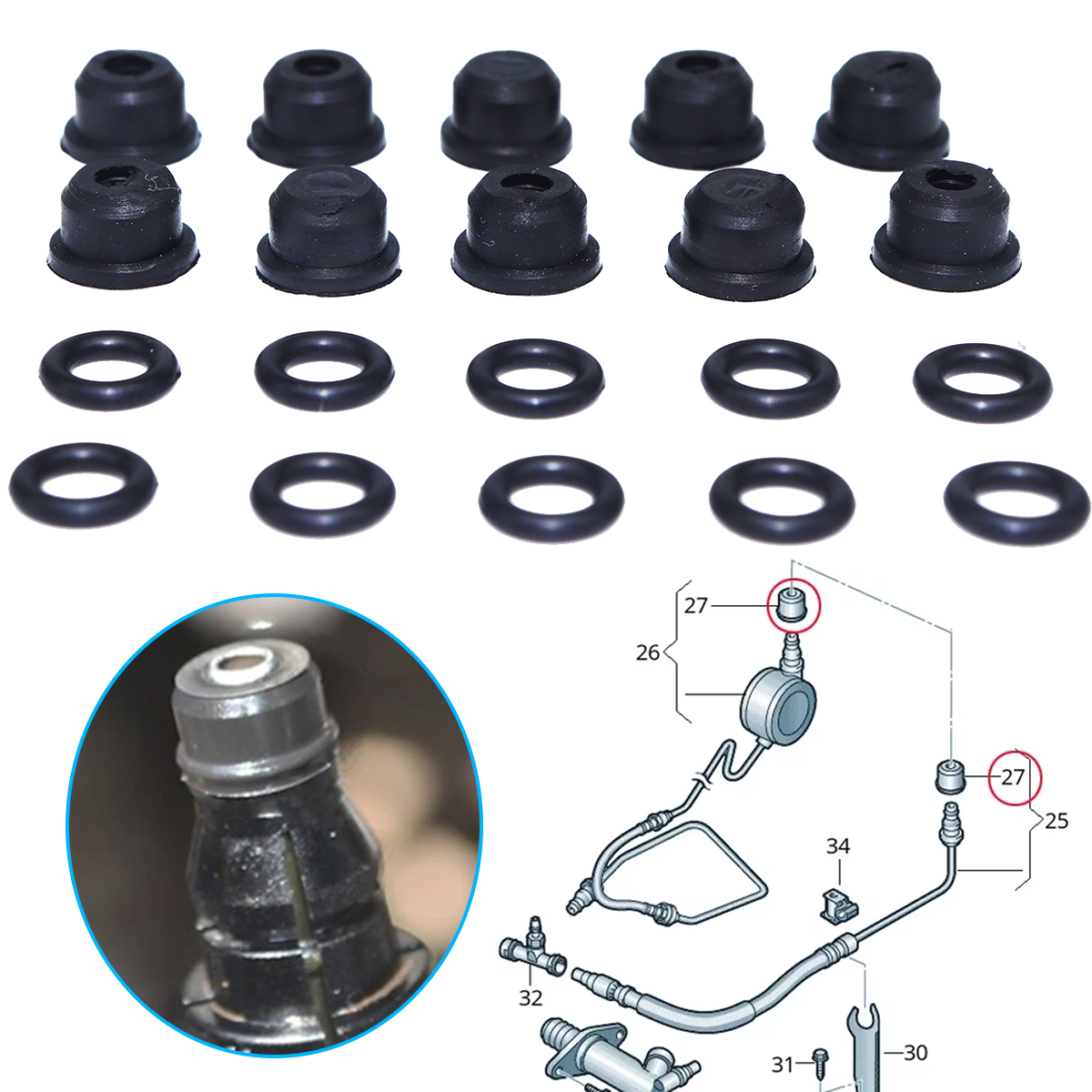 Plastic Pipe Clip - For Fiat Ulysse Peugeot 806 1994-