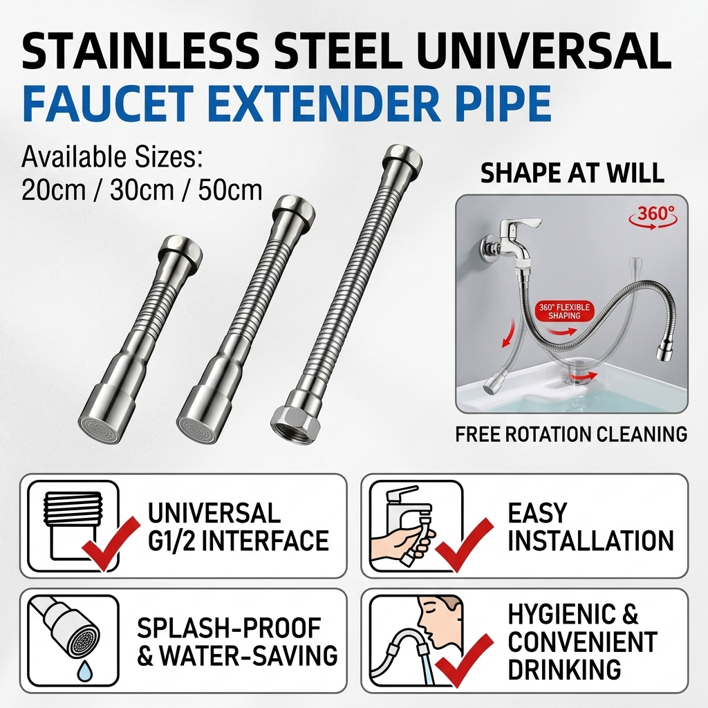 Flexible Hose Braided - 360° Flexible Stainless Steel Faucet Extender