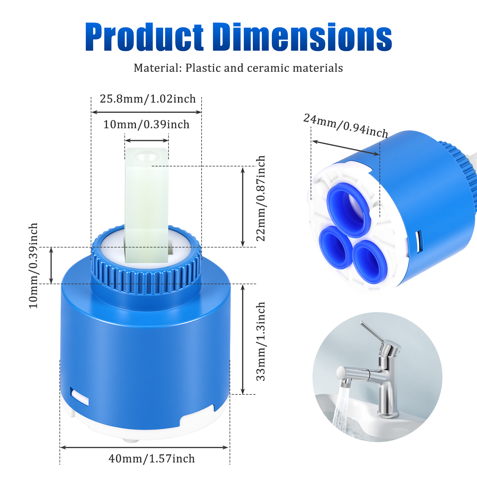 40MM Tap Mixing High Spool Val – Shower Valve Cartridge recenzja i cena